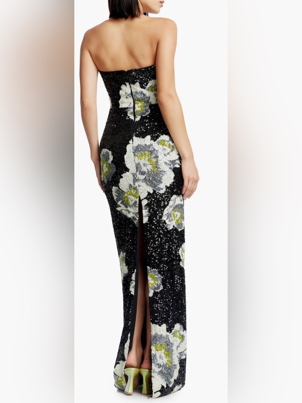 NEW Dress The Population Vada Floral Sequin Strapless Gown Sz S - Picture 2 of 9